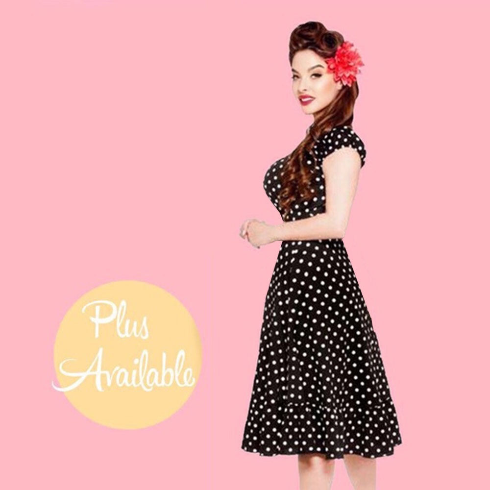❌SOLD OUT❌🌺K&H 1940's Polka Dot Dress 5 Colors - Picture 2 of 8